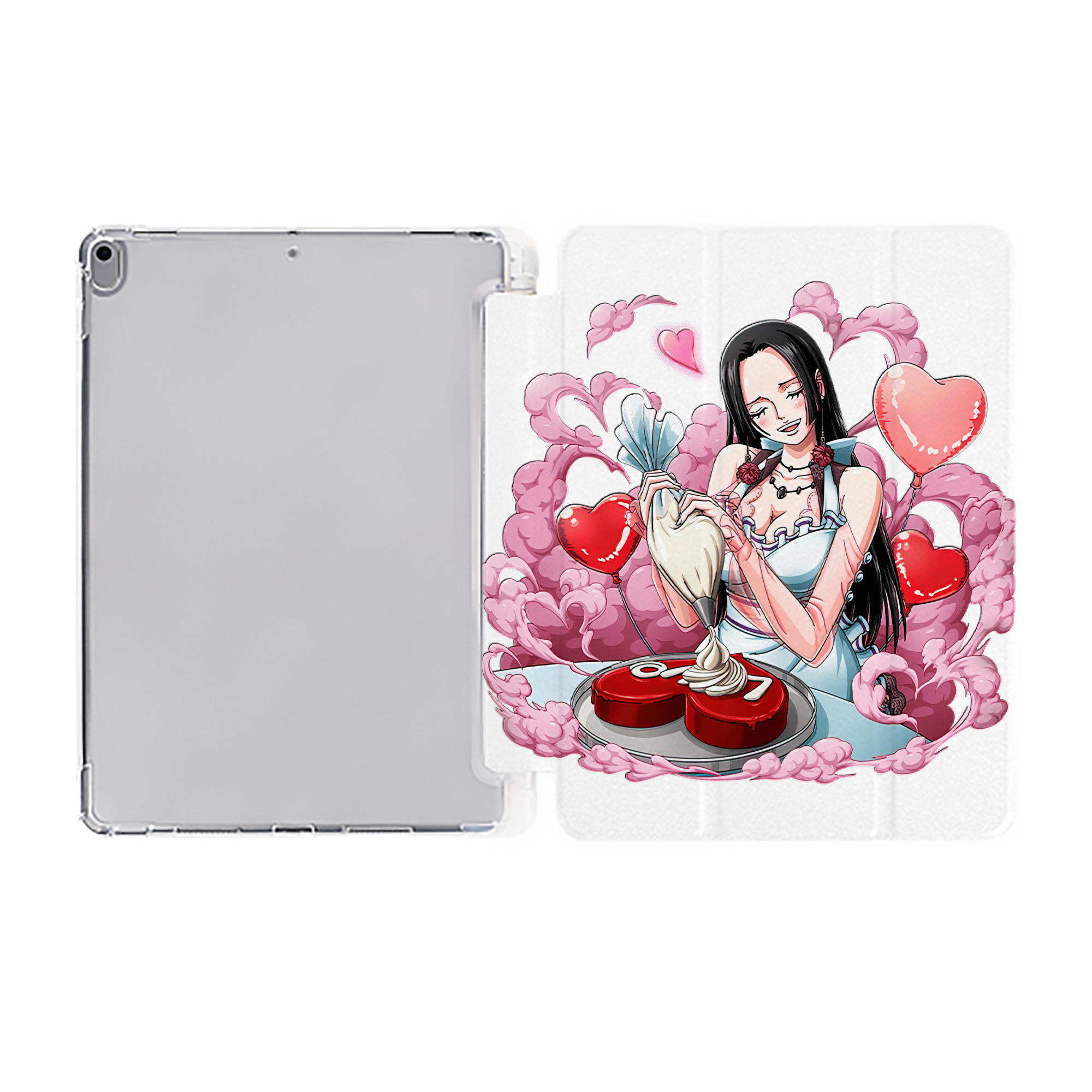 （画像用） ワンピース ボア・ハンコック ONE PIECE Boa·Hancock IPad ケース ペン収納付き 三つ折りスタンド PUレザー×シリコン 対応機種9.5/10.5/10.9インチ